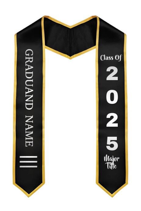 Graduation Stole 2025 with Arabic Calligraphy – Custom Graduation Sash