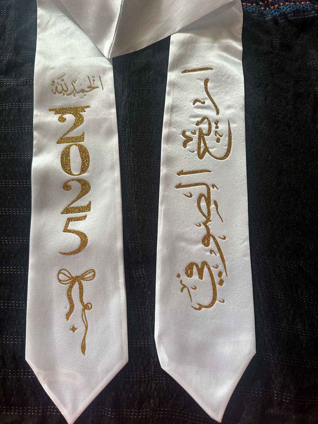 Graduation Stole 2025 with Arabic Calligraphy – Custom Graduation Sash